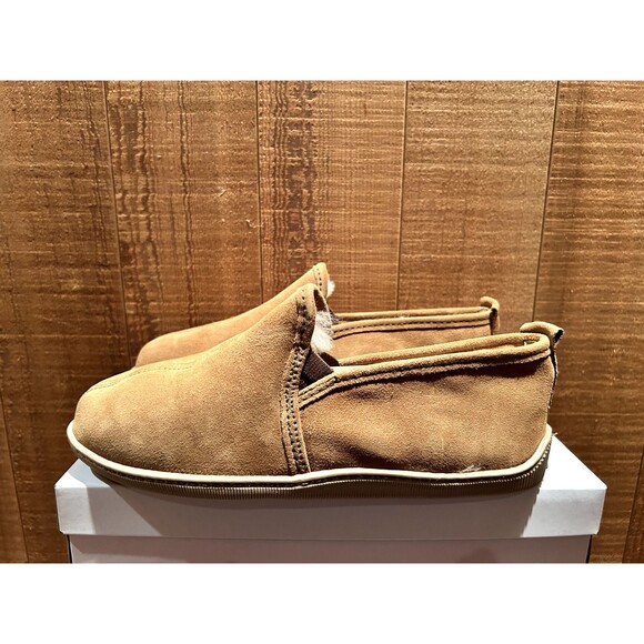 Minnetonka 3731 Men\'s Slipper US 9 Twin Gore Sheepskin Golden Tan Suede main image 4